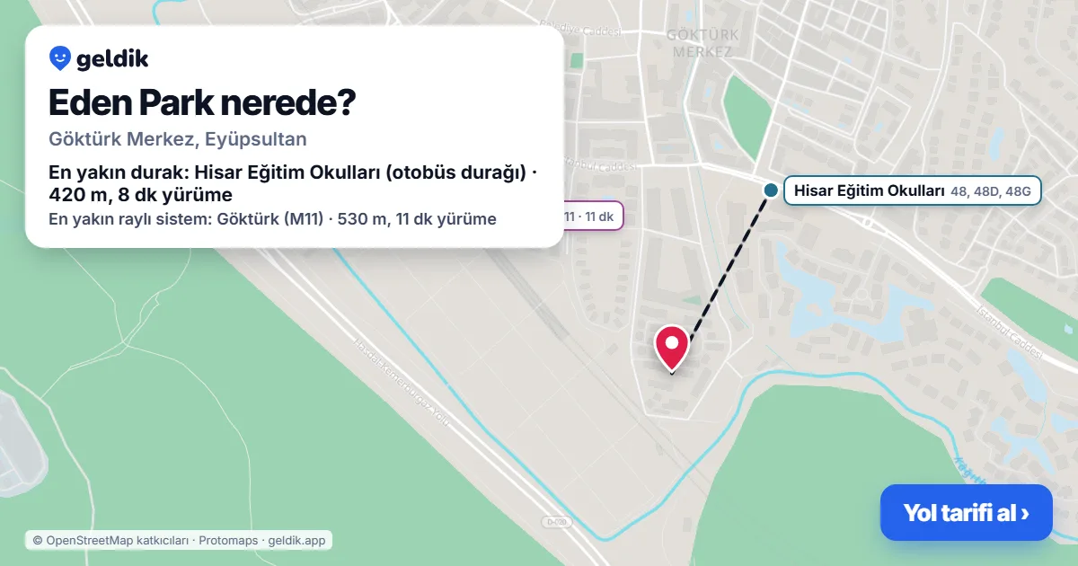 Eden Park nerede: haritada konumu ve en yakın duraklar, yürüme süreleriyle