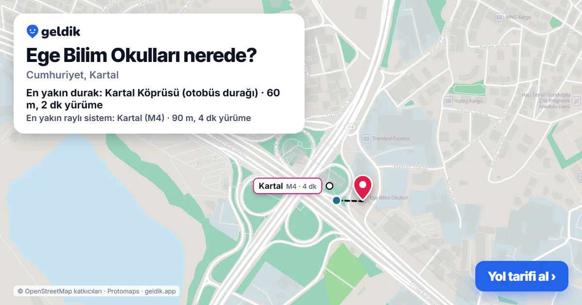 Where is Ege Bilim Okulları: map with its location and the nearest stops, with walking times