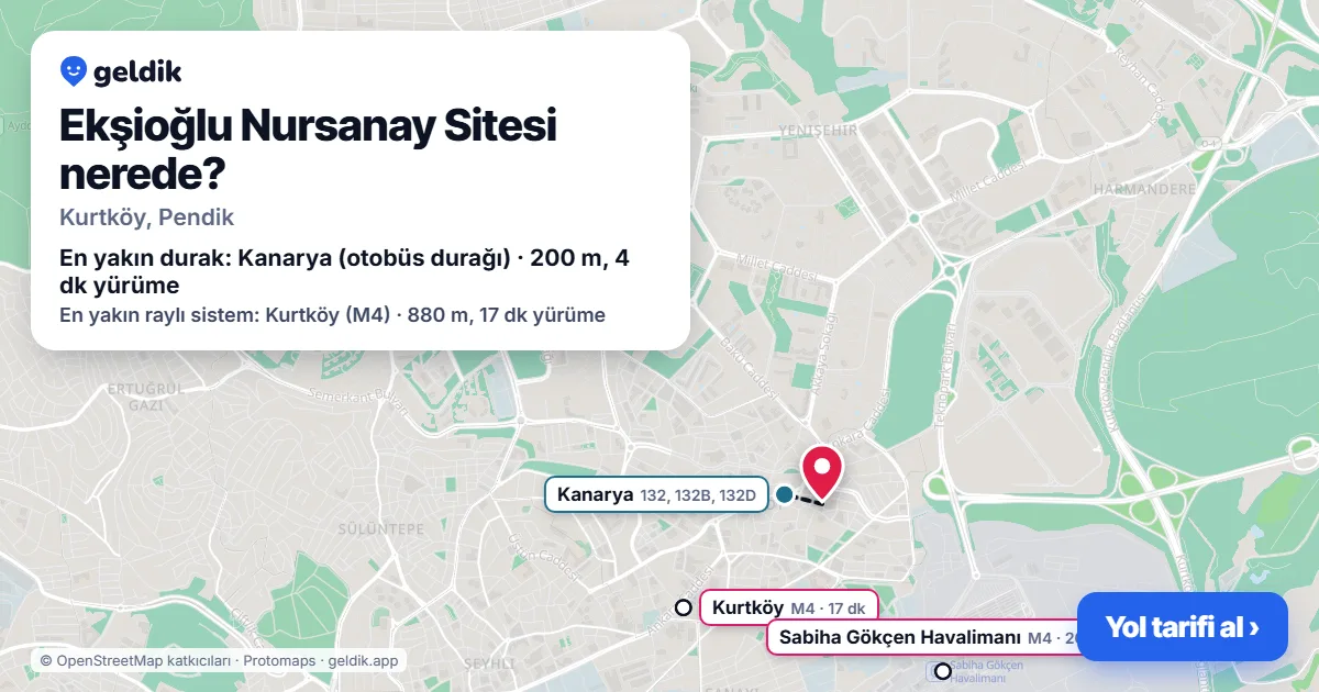 Ekşioğlu Nursanay Sitesi nerede: haritada konumu ve en yakın duraklar, yürüme süreleriyle