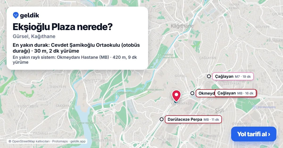 Ekşioğlu Plaza nerede: haritada konumu ve en yakın duraklar, yürüme süreleriyle