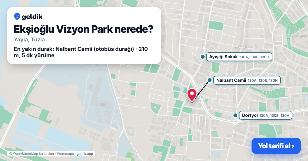 Ekşioğlu Vizyon Park nerede: haritada konumu ve en yakın duraklar, yürüme süreleriyle