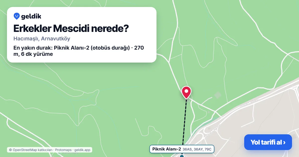 Erkekler Mescidi nerede: haritada konumu ve en yakın duraklar, yürüme süreleriyle