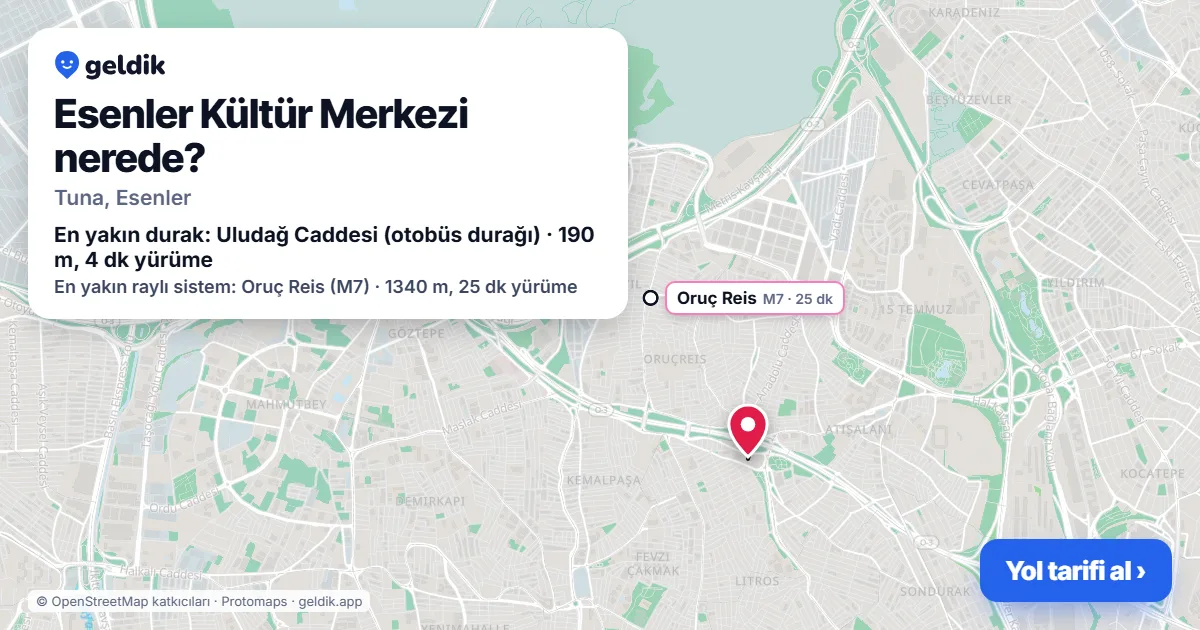 Esenler Kültür Merkezi nerede: haritada konumu ve en yakın duraklar, yürüme süreleriyle