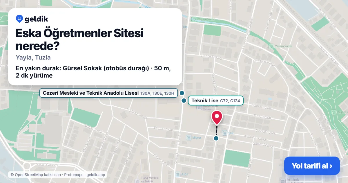 Where is Eska Öğretmenler Sitesi: map with its location and the nearest stops, with walking times