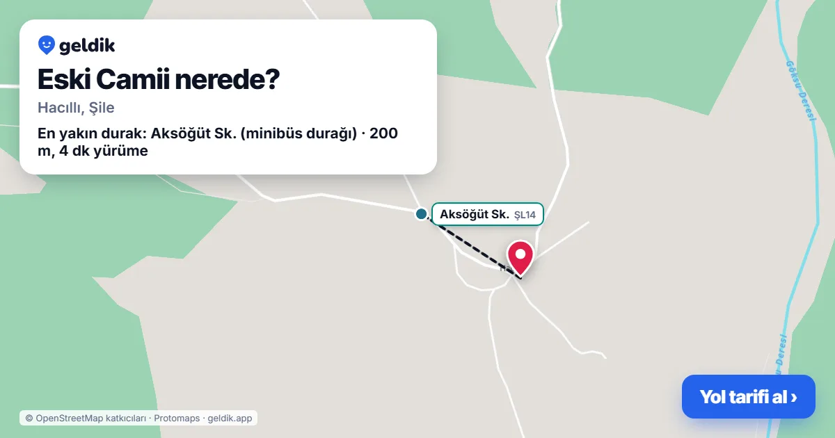Where is Eski Camii: map with its location and the nearest stops, with walking times