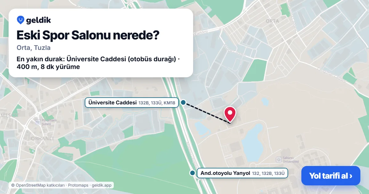 Eski Spor Salonu nerede: haritada konumu ve en yakın duraklar, yürüme süreleriyle