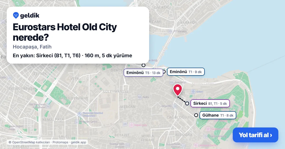 Eurostars Hotel Old City nerede: haritada konumu ve en yakın duraklar, yürüme süreleriyle