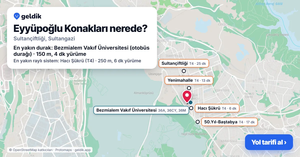 Eyyüpoğlu Konakları nerede: haritada konumu ve en yakın duraklar, yürüme süreleriyle