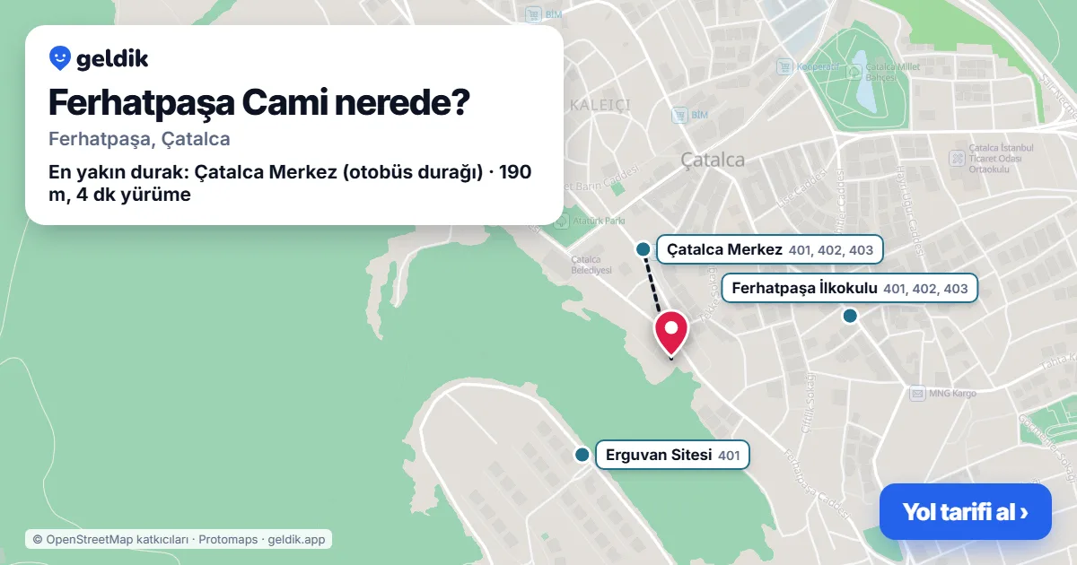 Ferhatpaşa Cami nerede: haritada konumu ve en yakın duraklar, yürüme süreleriyle