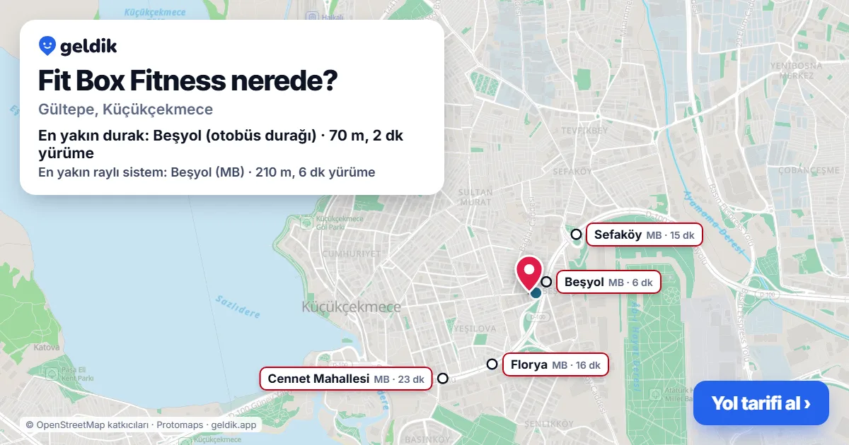 Where is Fit Box Fitness: map with its location and the nearest stops, with walking times