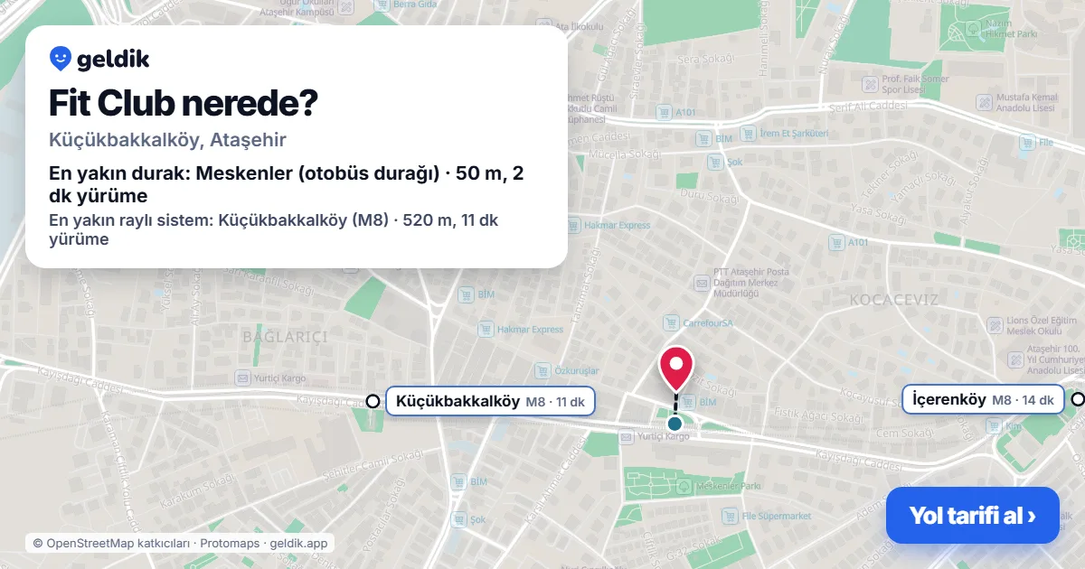 Where is Fit Club: map with its location and the nearest stops, with walking times