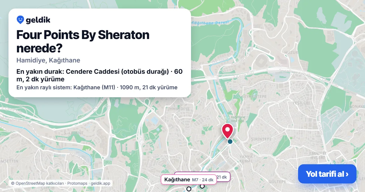 Where is Four Points By Sheraton: map with its location and the nearest stops, with walking times