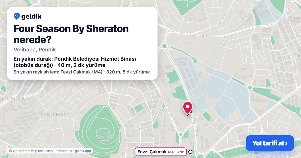 Where is Four Season By Sheraton: map with its location and the nearest stops, with walking times