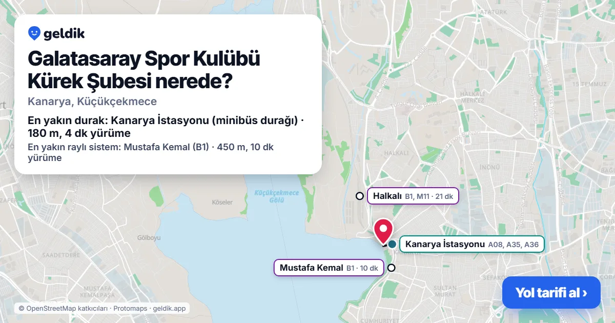 Galatasaray Spor Kulübü Kürek Şubesi nerede: haritada konumu ve en yakın duraklar, yürüme süreleriyle