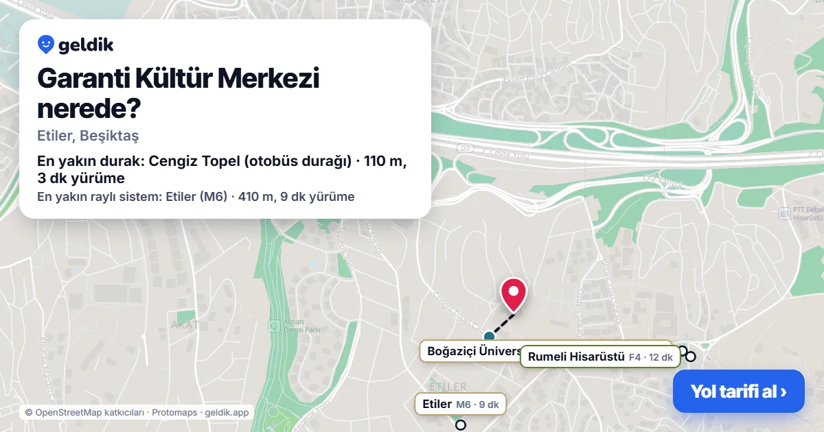 Garanti Kültür Merkezi nerede: haritada konumu ve en yakın duraklar, yürüme süreleriyle