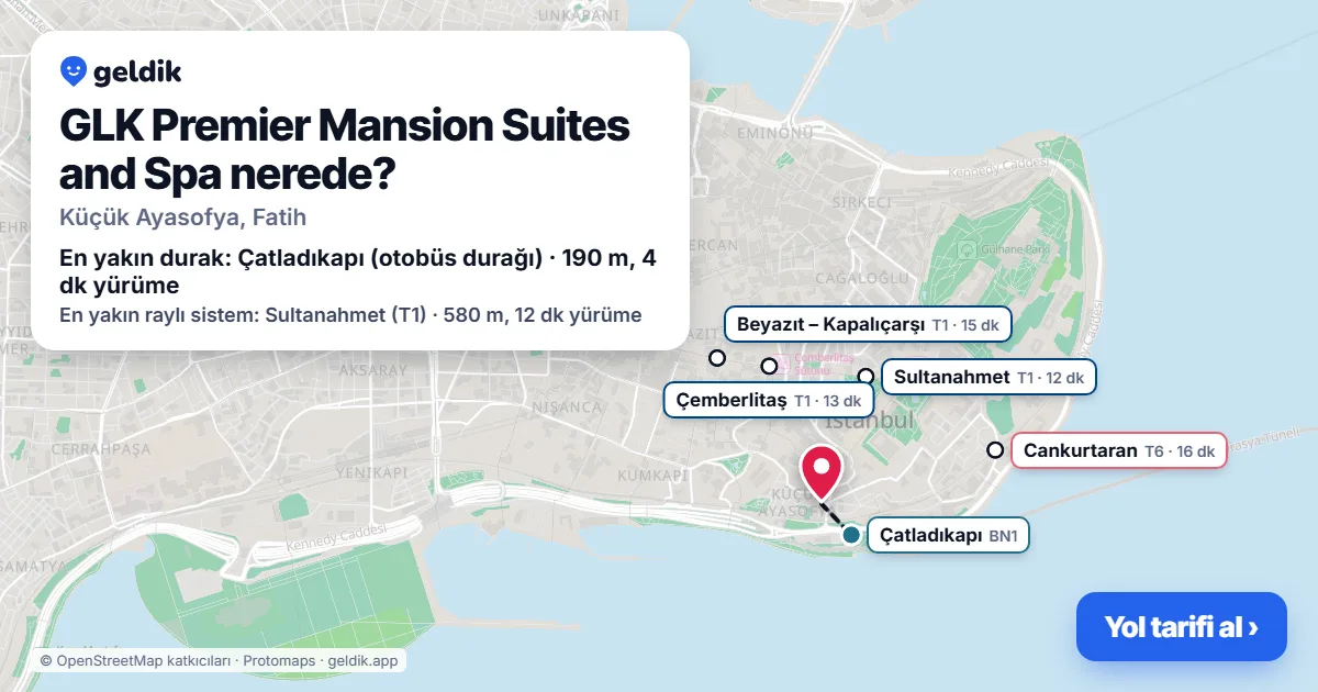 GLK Premier Mansion Suites and Spa nerede: haritada konumu ve en yakın duraklar, yürüme süreleriyle