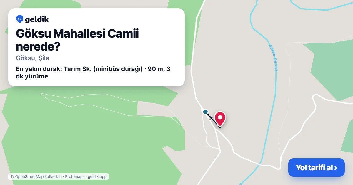 Where is Göksu Mahallesi Camii: map with its location and the nearest stops, with walking times