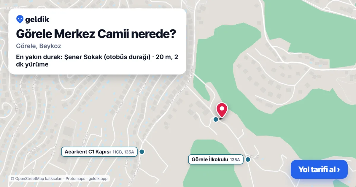 Where is Görele Merkez Camii: map with its location and the nearest stops, with walking times