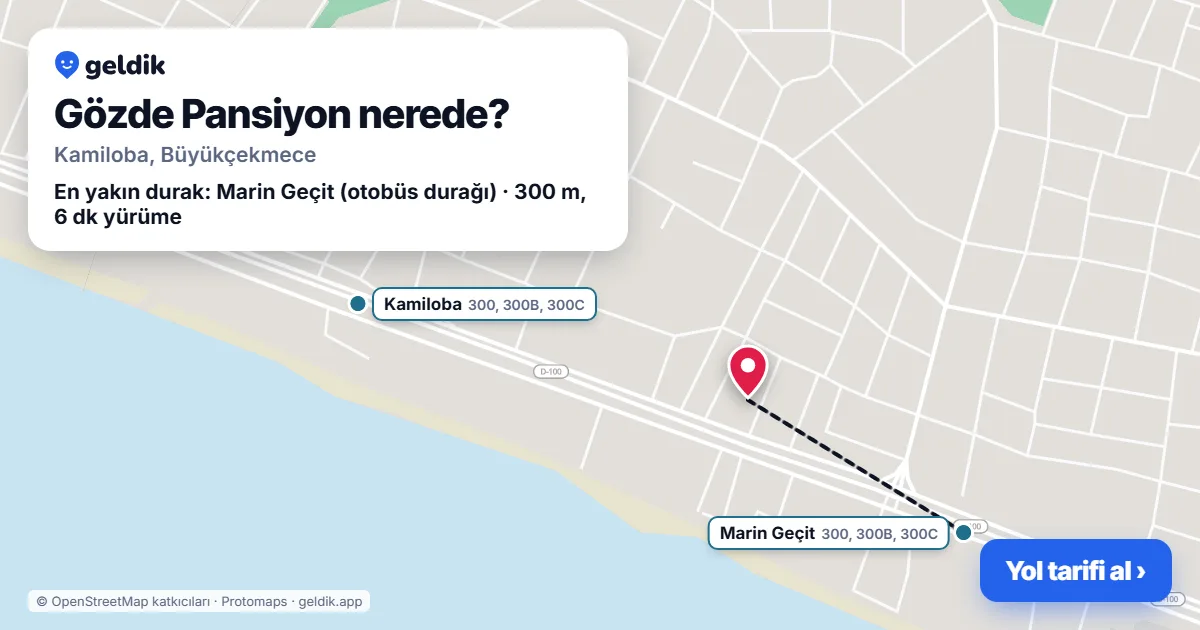 Where is Gözde Pansiyon: map with its location and the nearest stops, with walking times