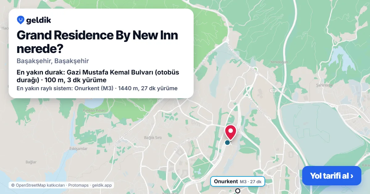 Grand Residence By New Inn nerede: haritada konumu ve en yakın duraklar, yürüme süreleriyle