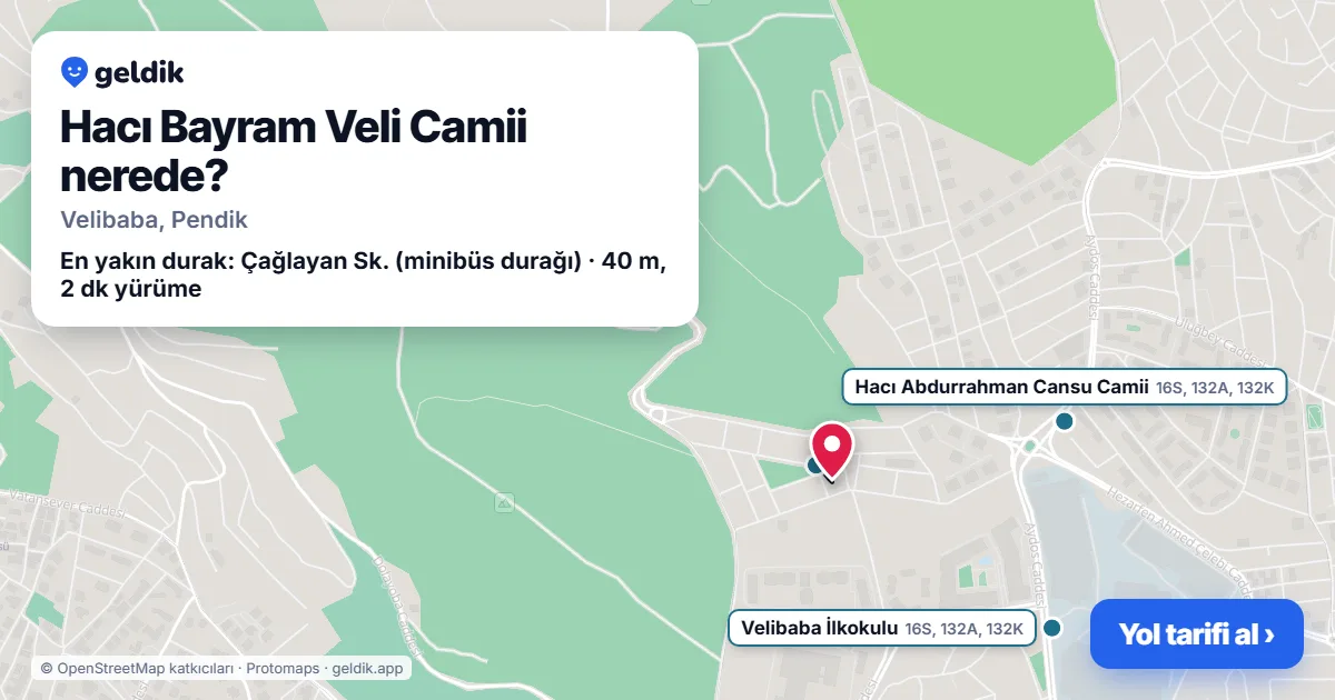 Hacı Bayram Veli Camii nerede: haritada konumu ve en yakın duraklar, yürüme süreleriyle