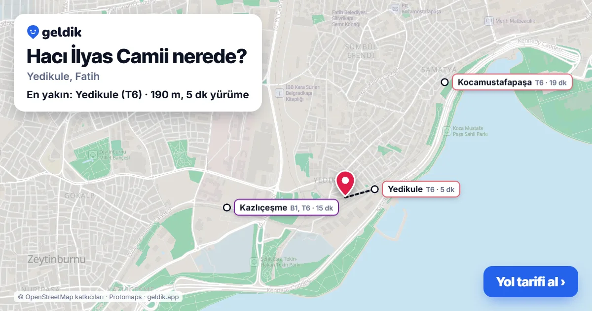 Hacı İlyas Camii nerede: haritada konumu ve en yakın duraklar, yürüme süreleriyle