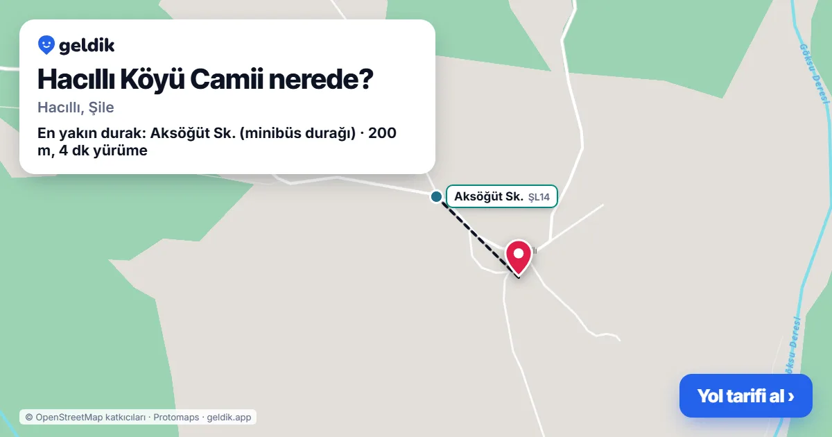 Hacıllı Köyü Camii nerede: haritada konumu ve en yakın duraklar, yürüme süreleriyle