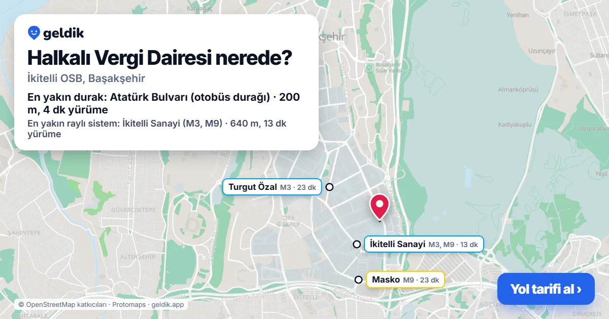Halkalı Vergi Dairesi nerede: haritada konumu ve en yakın duraklar, yürüme süreleriyle