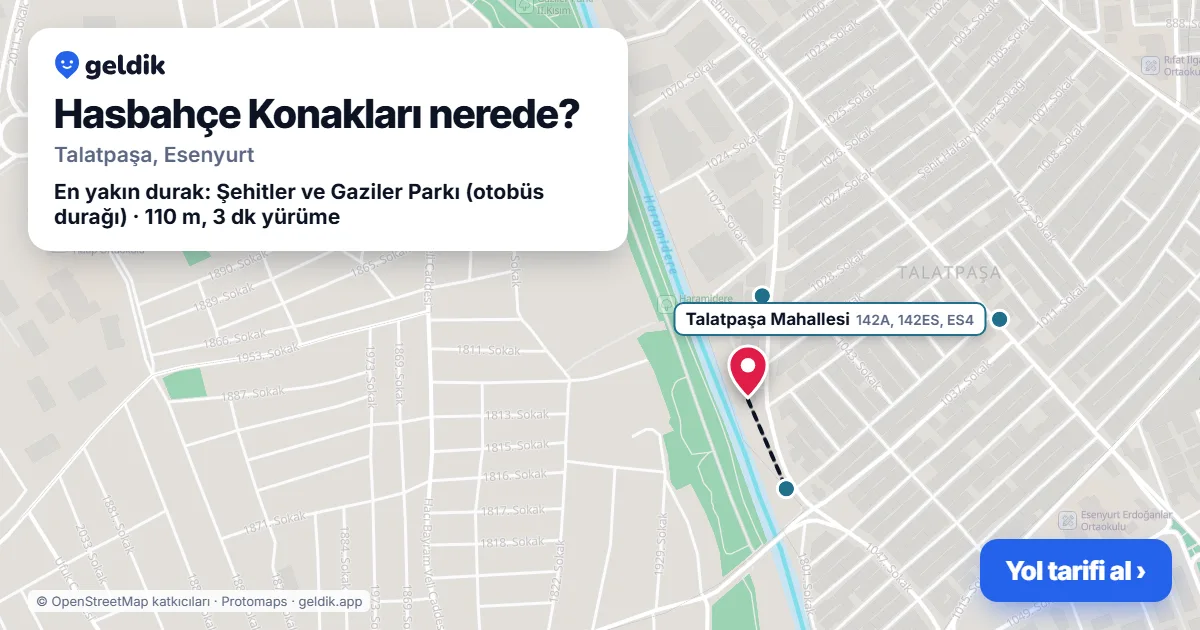 Hasbahçe Konakları nerede: haritada konumu ve en yakın duraklar, yürüme süreleriyle