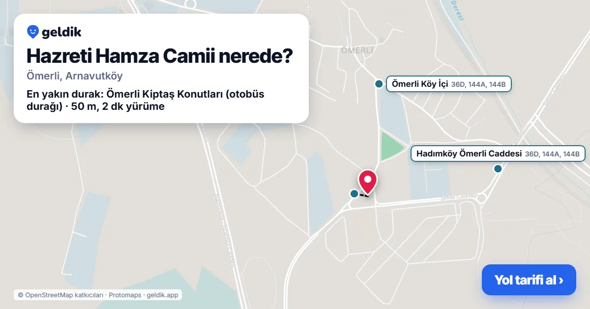 Hazreti Hamza Camii nerede: haritada konumu ve en yakın duraklar, yürüme süreleriyle