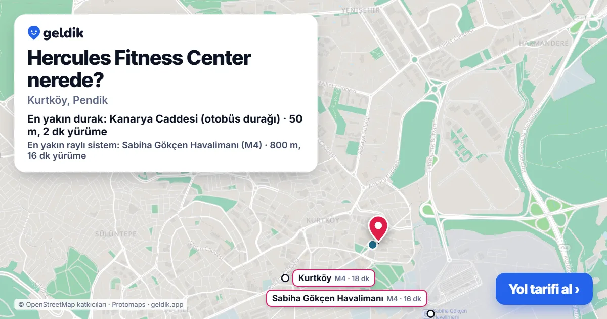 Where is Hercules Fitness Center: map with its location and the nearest stops, with walking times