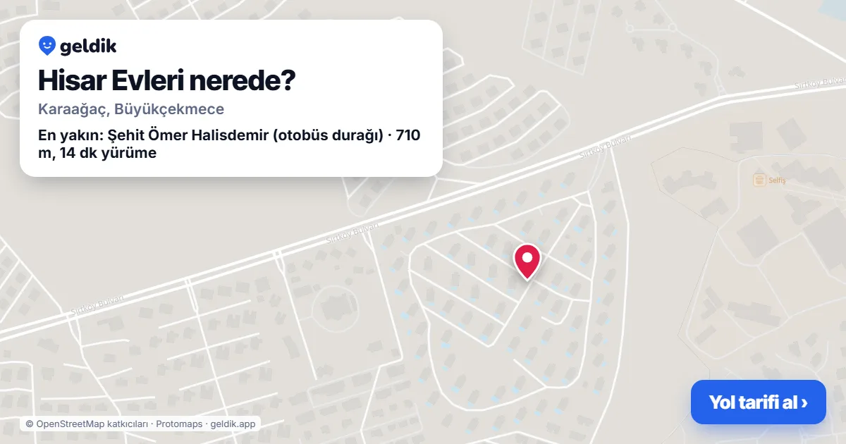 Hisar Evleri nerede: haritada konumu ve en yakın duraklar, yürüme süreleriyle