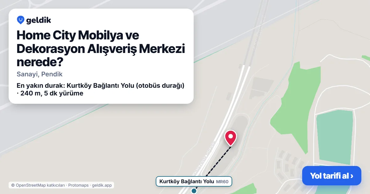 Home City Mobilya ve Dekorasyon Alışveriş Merkezi nerede: haritada konumu ve en yakın duraklar, yürüme süreleriyle