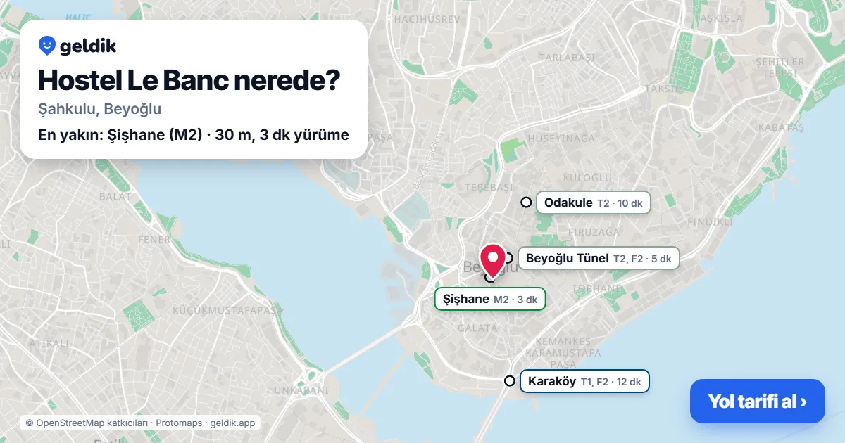Where is Hostel Le Banc: map with its location and the nearest stops, with walking times
