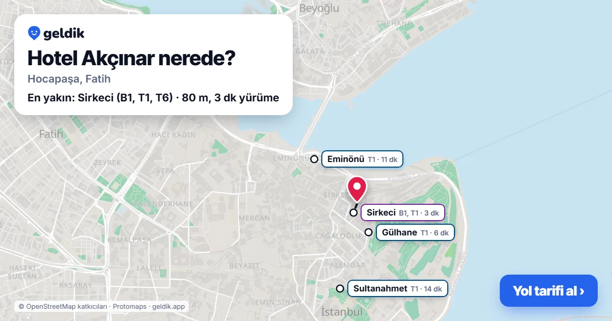 Hotel Akçınar nerede: haritada konumu ve en yakın duraklar, yürüme süreleriyle