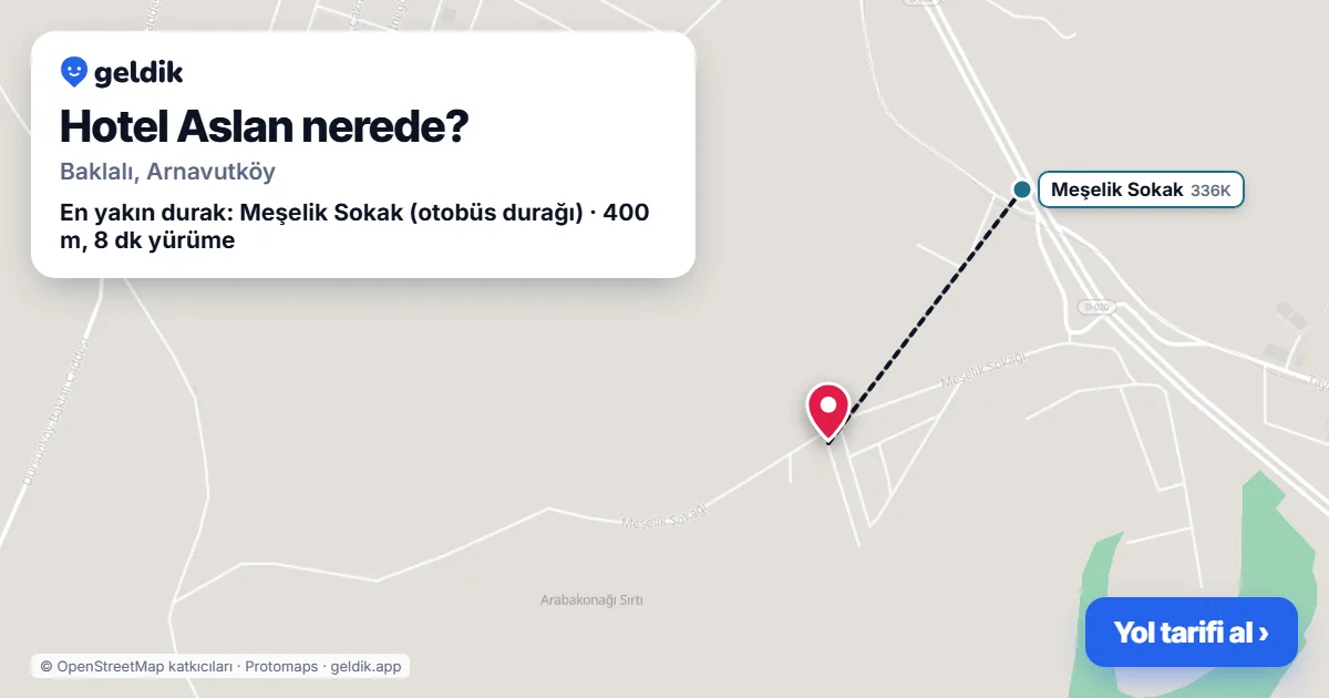 Where is Hotel Aslan: map with its location and the nearest stops, with walking times
