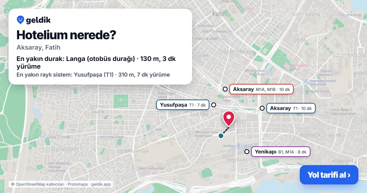 Where is Hotelium: map with its location and the nearest stops, with walking times
