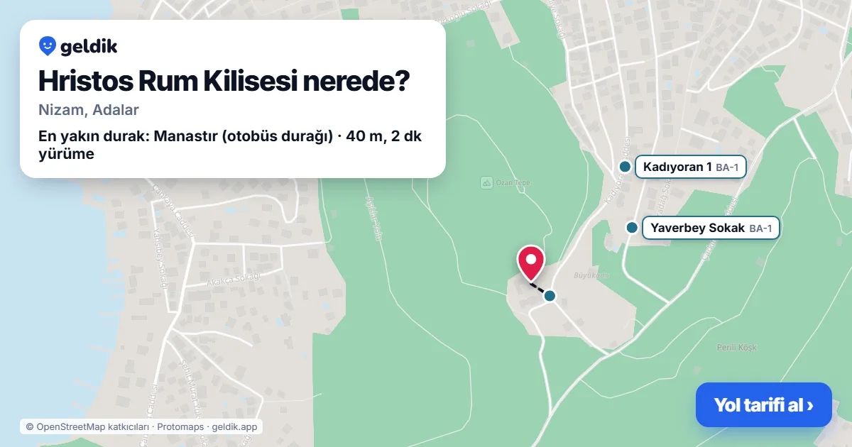 Hristos Rum Kilisesi nerede: haritada konumu ve en yakın duraklar, yürüme süreleriyle