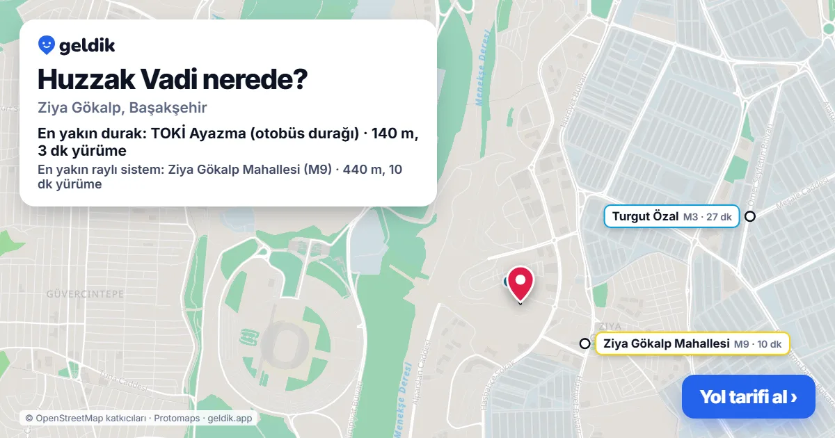 Where is Huzzak Vadi: map with its location and the nearest stops, with walking times