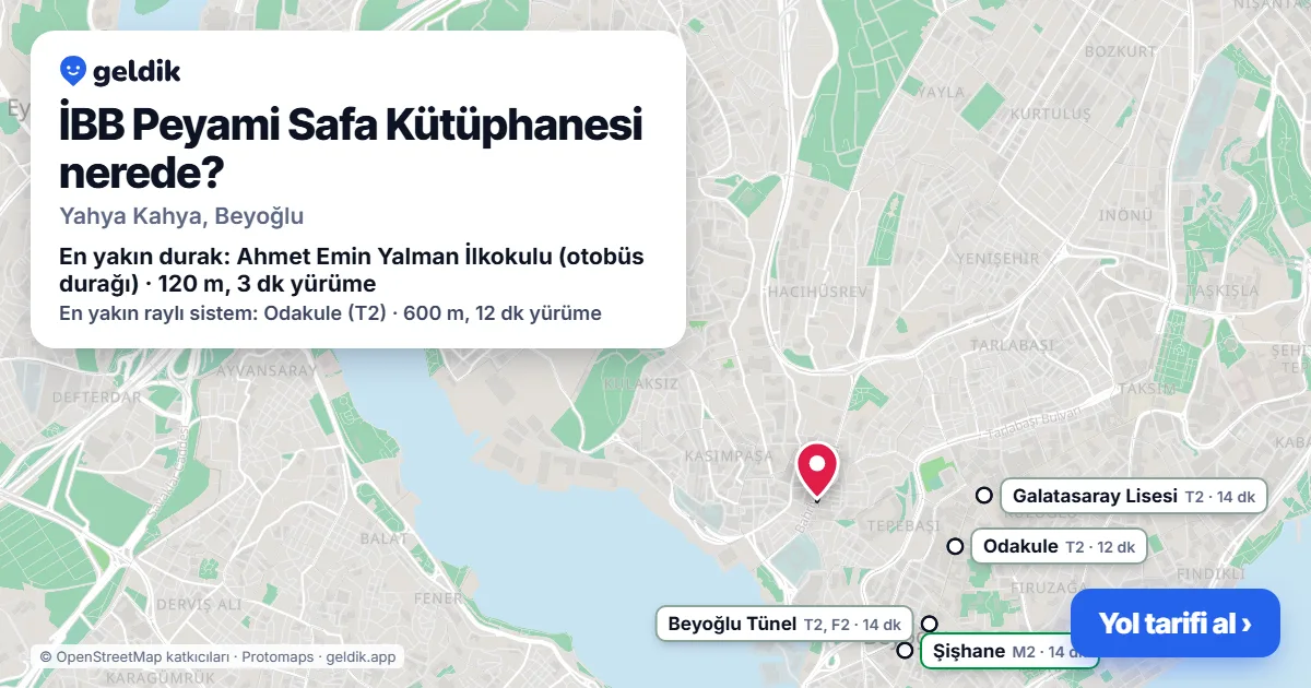 İBB Peyami Safa Kütüphanesi nerede: haritada konumu ve en yakın duraklar, yürüme süreleriyle