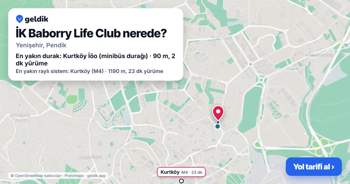 İK Baborry Life Club nerede: haritada konumu ve en yakın duraklar, yürüme süreleriyle