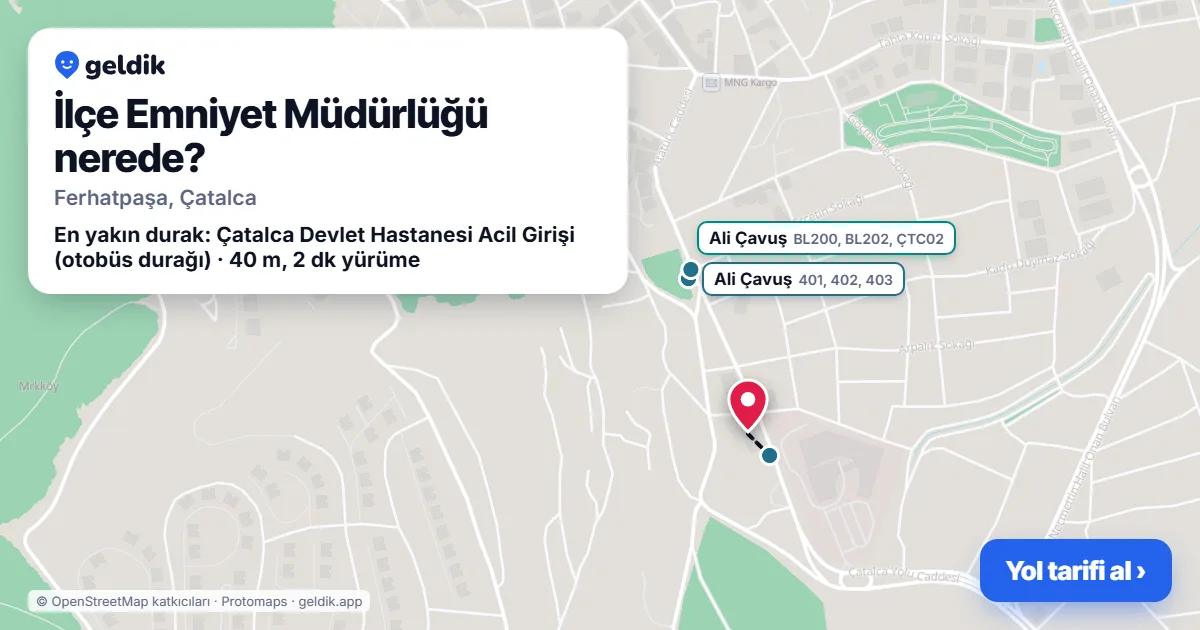 İlçe Emniyet Müdürlüğü nerede: haritada konumu ve en yakın duraklar, yürüme süreleriyle