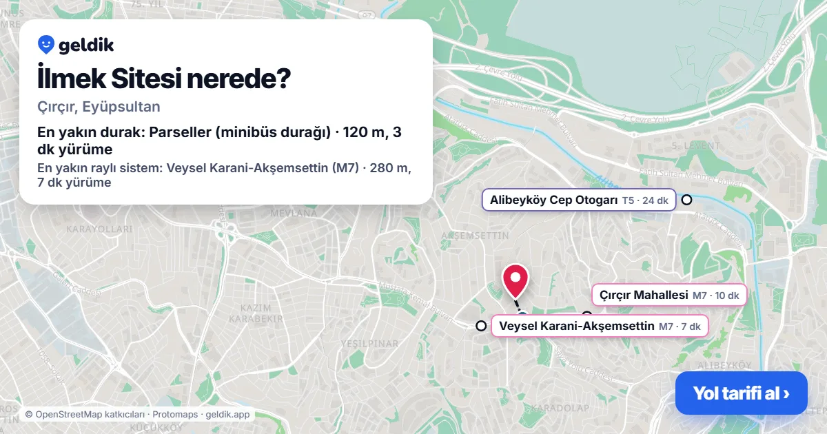 İlmek Sitesi nerede: haritada konumu ve en yakın duraklar, yürüme süreleriyle