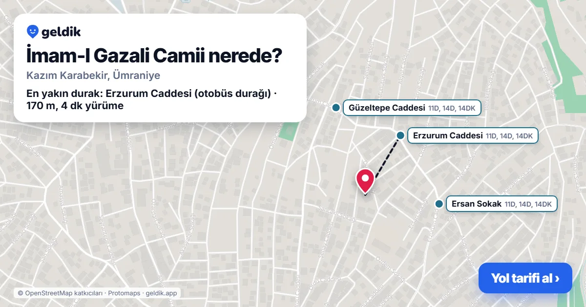 İmam-I Gazali Camii nerede: haritada konumu ve en yakın duraklar, yürüme süreleriyle