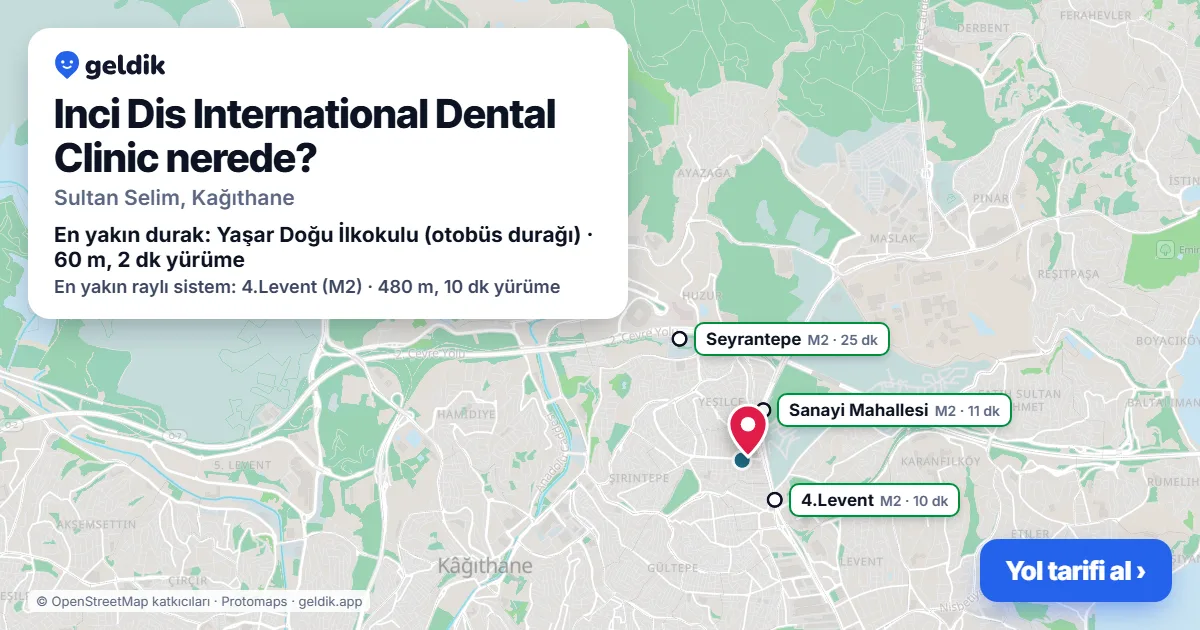 Inci Dis International Dental Clinic nerede: haritada konumu ve en yakın duraklar, yürüme süreleriyle