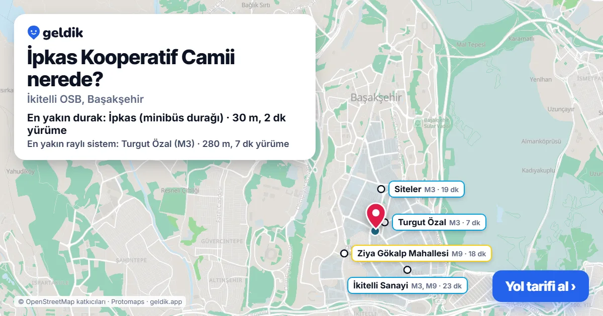 Where is İpkas Kooperatif Camii: map with its location and the nearest stops, with walking times