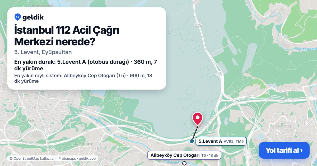 İstanbul 112 Acil Çağrı Merkezi nerede: haritada konumu ve en yakın duraklar, yürüme süreleriyle