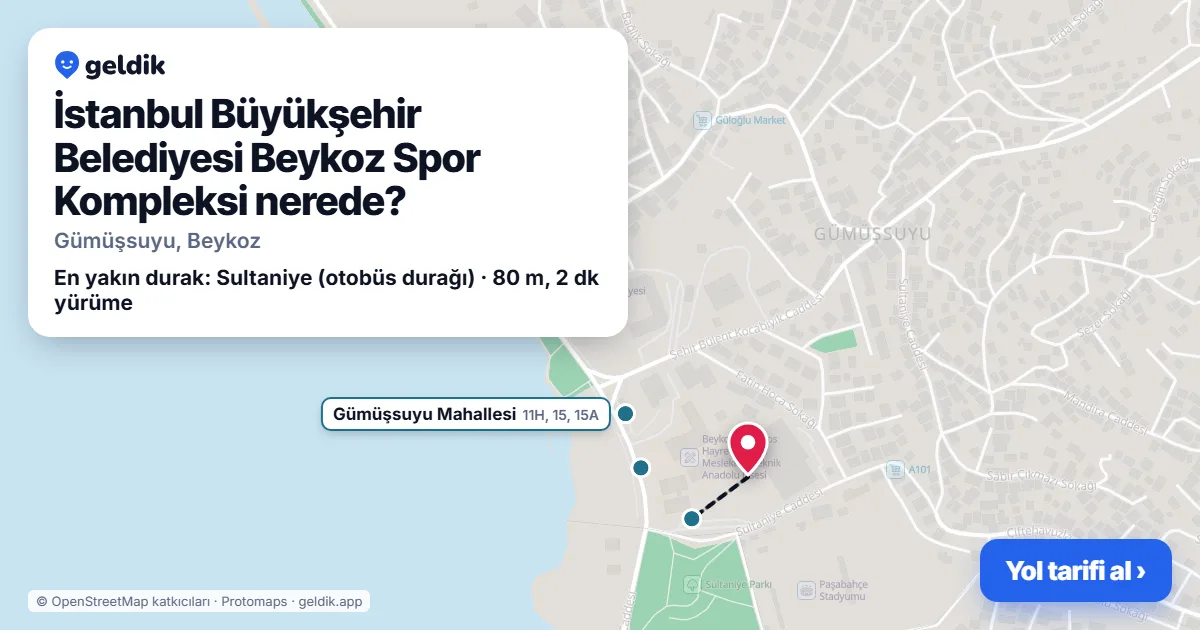 İstanbul Büyükşehir Belediyesi Beykoz Spor Kompleksi nerede: haritada konumu ve en yakın duraklar, yürüme süreleriyle