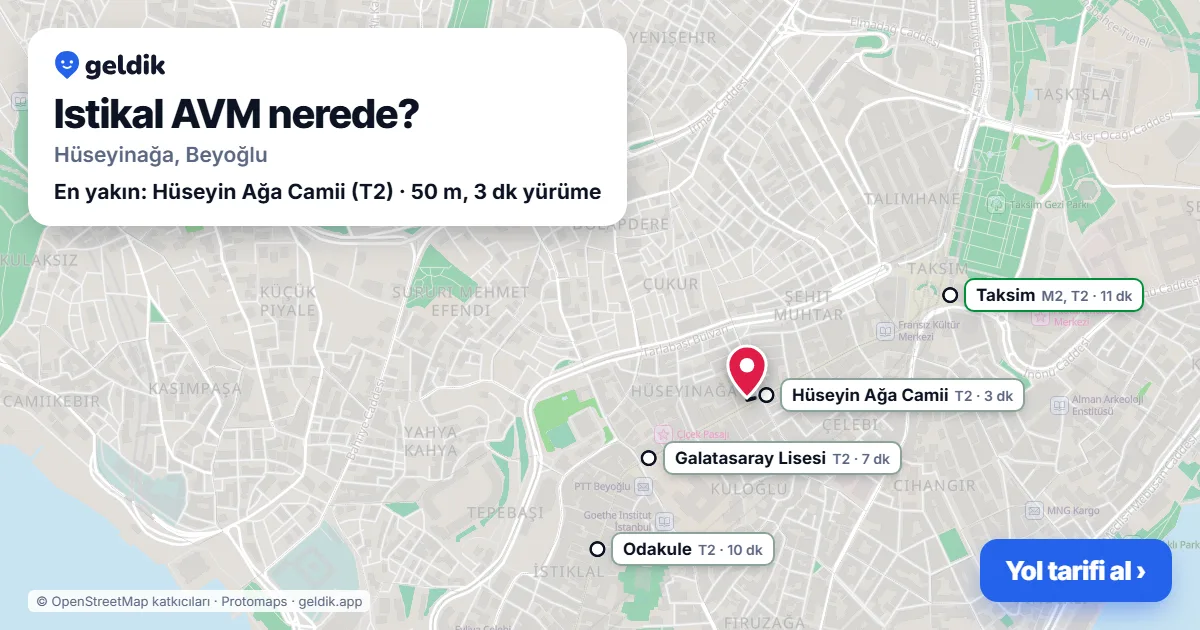 Istikal AVM nerede: haritada konumu ve en yakın duraklar, yürüme süreleriyle