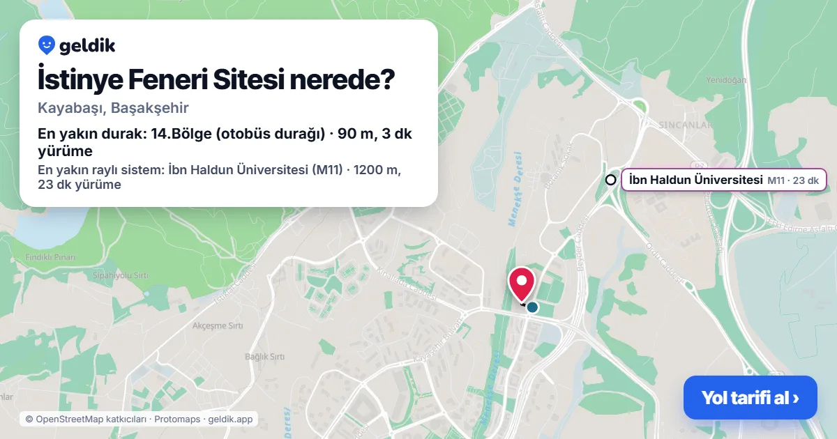İstinye Feneri Sitesi nerede: haritada konumu ve en yakın duraklar, yürüme süreleriyle